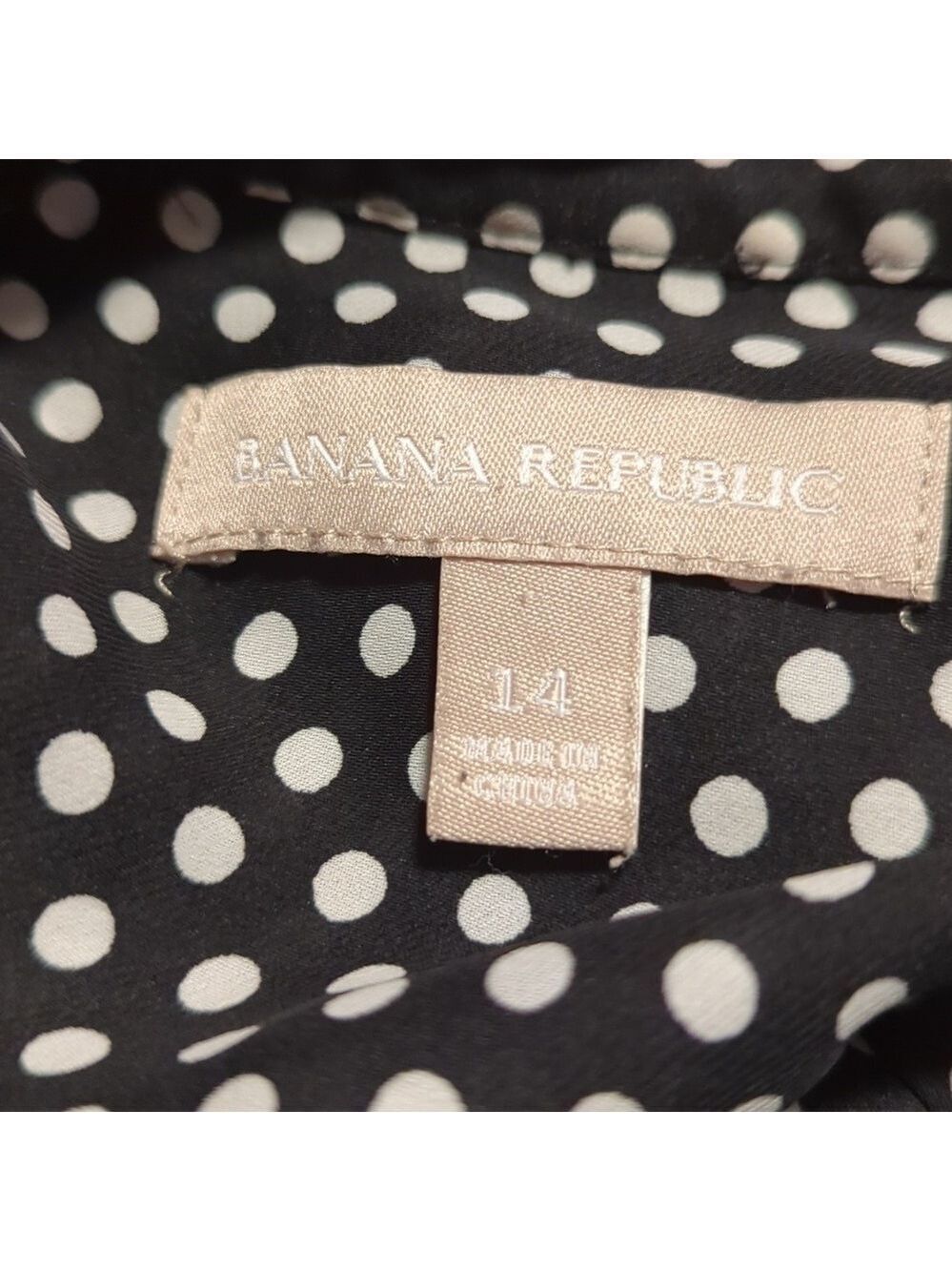 Banana Republic Black Tan Polka Dot Tank Top Size 14 - Picture 9 of 11